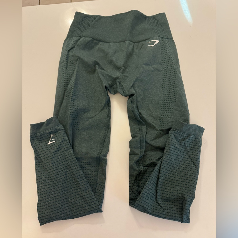 Gymshark Green Leggings with Textured Design